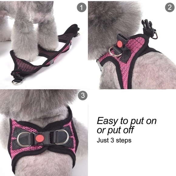 Dog Harness Step-in Breathable Puppy Cat Dog Vest Harnesses for Small Medium Dog - Picture 4 of 7